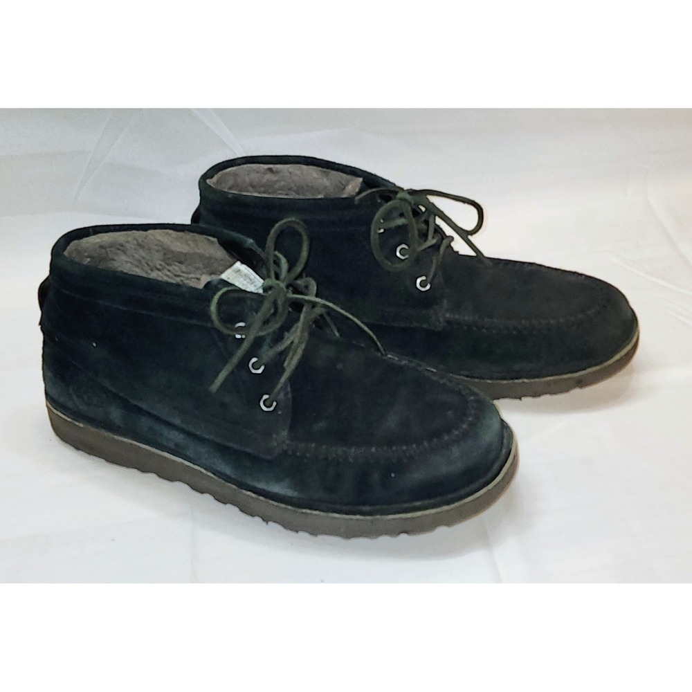 UGG Campout Men's 10 Black Suede Sheepskin‎ Leather Low Chukka Boots S/N 1112408
